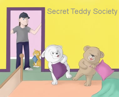 The best pillow fight is a teddy bear pillow fight. Never rough-house with a teddy bear. Things can get out of control real fast.